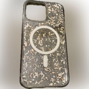 Stylish Gold Flake clear iPhone 13 Pro Max Phone Case